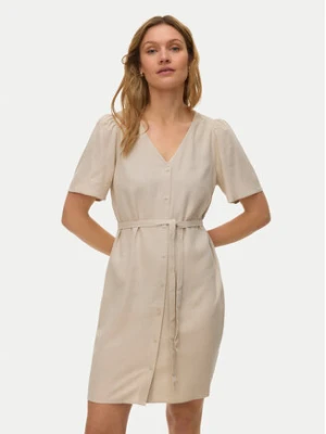 Vero Moda Sukienka letnia Mymilo 10340466 Beżowy Regular Fit