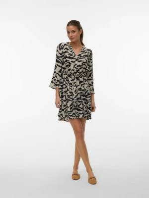 Vero Moda Sukienka w kolorze beżowo-czarnym rozmiar: M