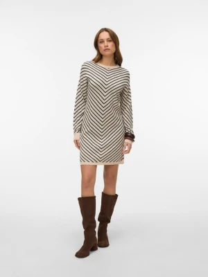 Vero Moda Sukienka w kolorze beżowo-czarnym rozmiar: S