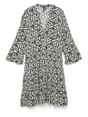 Vero Moda Sukienka w kolorze beżowo-czarnym rozmiar: L