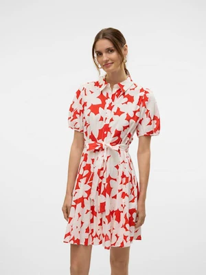 Vero Moda Sukienka w kolorze biało-czerwonym rozmiar: L