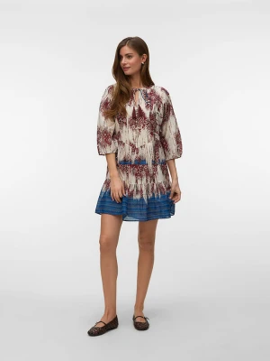 Vero Moda Sukienka w kolorze kremowo-niebiesko-brązowym rozmiar: S