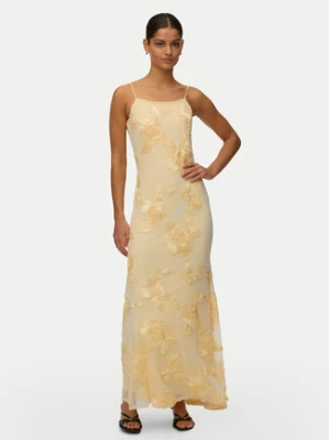 Vero Moda Sukienka wieczorowa Quinn 10348532 Żółty Regular Fit