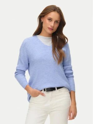 Vero Moda Sweter Crewlefile 10233357 Błękitny Loose Fit Niebieski jasny