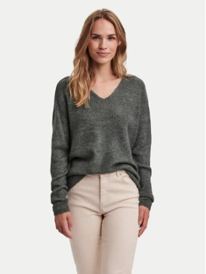 Vero Moda Sweter Crewlefile 10233357 Zielony Loose Fit