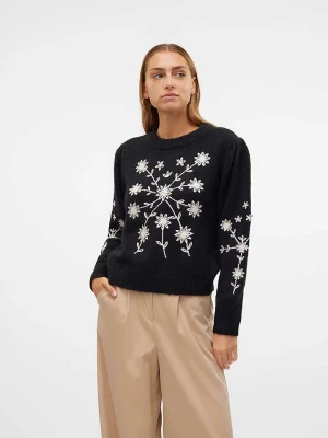 Vero Moda Sweter "Gaia" w kolorze kremowo-czarnym rozmiar: XS