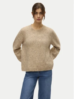 Vero Moda Sweter Ingrid 10331365 Beżowy Regular Fit
