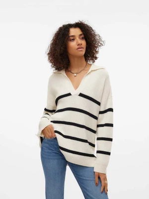 Vero Moda Sweter "Luna" w kolorze biało-czarnym rozmiar: M