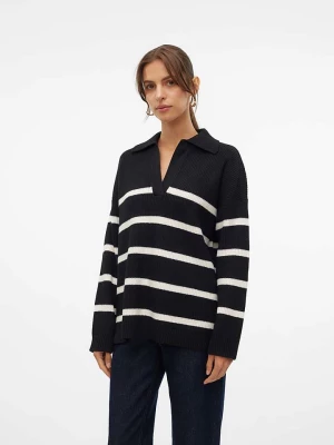 Vero Moda Sweter "Luna" w kolorze czarno-białym rozmiar: L