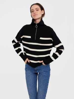 Vero Moda Sweter "Saba" w kolorze czarno-kremowym rozmiar: XL