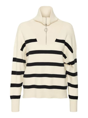 Vero Moda Sweter "Saba" w kolorze kremowo-czarnym rozmiar: XS