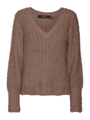 Vero Moda Sweter "Vmlapoilu" w kolorze brązowym rozmiar: XL