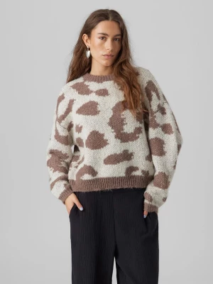 Vero Moda Sweter w kolorze beżowo-brązowym rozmiar: M