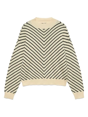 Vero Moda Sweter w kolorze beżowo-czarnym rozmiar: S