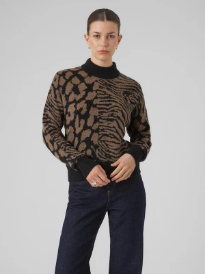 Vero Moda Sweter w kolorze brązowo-czarnym rozmiar: L