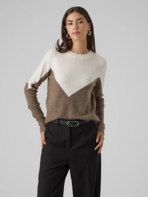 Vero Moda Sweter w kolorze brązowo-kremowym rozmiar: L