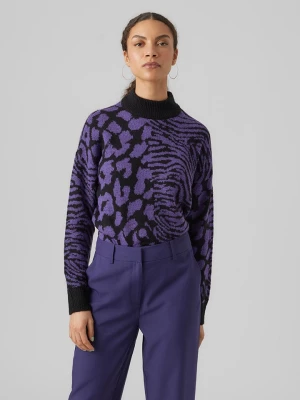 Vero Moda Sweter w kolorze fioletowo-czarnym rozmiar: M