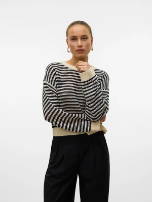 Vero Moda Sweter w kolorze kremowo-czarnym rozmiar: S