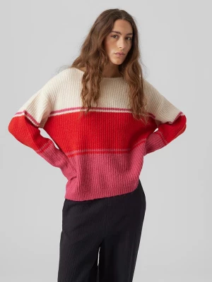 Vero Moda Sweter w kolorze różowo-kremowo-czerwonym rozmiar: XS