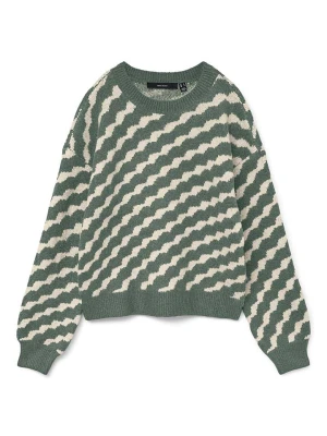 Vero Moda Sweter w kolorze zielono-kremowym rozmiar: XS