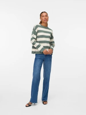 Vero Moda Sweter w kolorze zielono-kremowym rozmiar: L