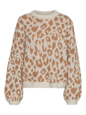 Vero Moda Sweter "Zelmaleo" w kolorze jasnobrązowo-kremowym rozmiar: XS