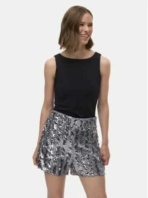 Vero Moda Szorty materiałowe Efa 10335727 Srebrny Loose Fit