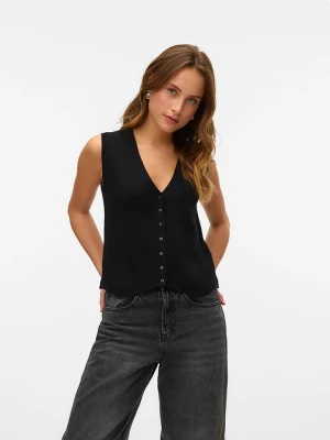 Vero Moda Top dzianinowy w kolorze czarnym rozmiar: L