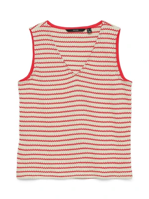 Vero Moda Top w kolorze beżowo-czerwonym rozmiar: S