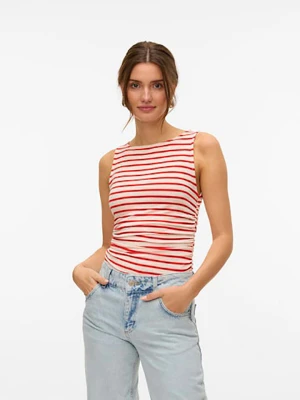 Vero Moda Top w kolorze biało-czerwonym rozmiar: M