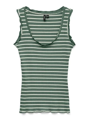 Vero Moda Top w kolorze zielono-białym rozmiar: XS