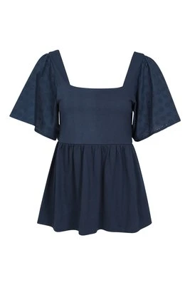 Verona damski haftowany top z rękawami - Navy Mountain Warehouse