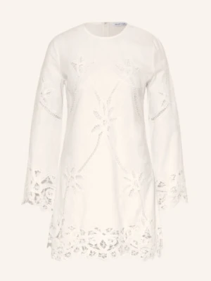 Veronica Beard Sukienka Amberg Z Koronką Ażurową weiss