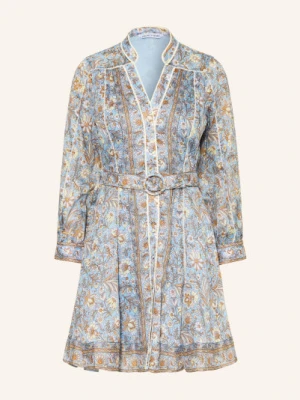 Veronica Beard Sukienka Lniana Kumar Z Jedwabiem blau