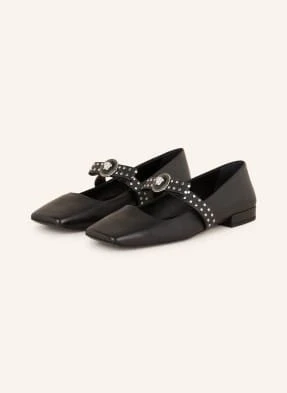 Versace Baleriny Mary Jane Z Ćwiekami schwarz