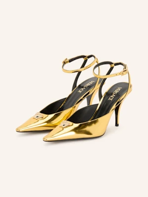 Versace Czółenka Z Odkrytą Piętą gold