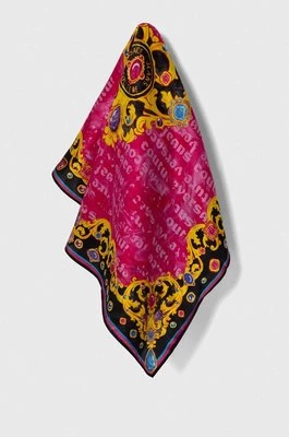 Versace Jeans Couture apaszka jedwabna kolor różowy wzorzysta 76HA7H01 ZG261