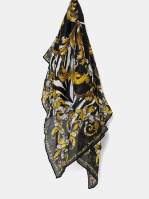 Versace Jeans Couture apaszka wełniana damska kolor czarny wzorzysta 78HA7H02 ZG355