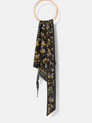 Versace Jeans Couture apaszka z domieszką jedwabiu damska kolor czarny wzorzysta 78HA7H05 ZG363