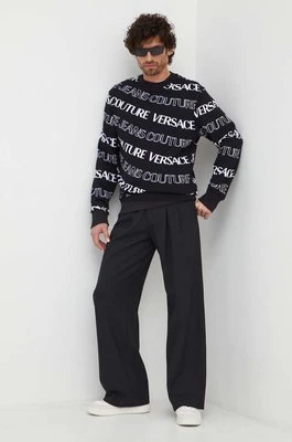 Versace Jeans Couture bluza bawełniana męska kolor czarny wzorzysta 76GAI3R0 FS129
