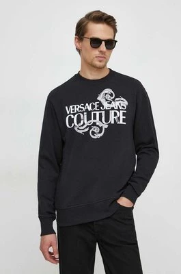 Versace Jeans Couture bluza bawełniana męska kolor czarny z nadrukiem 76GAIG01 CF01G