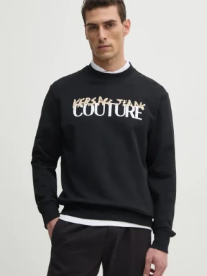 Versace Jeans Couture bluza bawełniana męska kolor czarny z nadrukiem 78GAIE06 CF00E