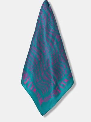 Versace Jeans Couture chusta jedwabna damska kolor zielony wzorzysta 79HA7H01 ZG406