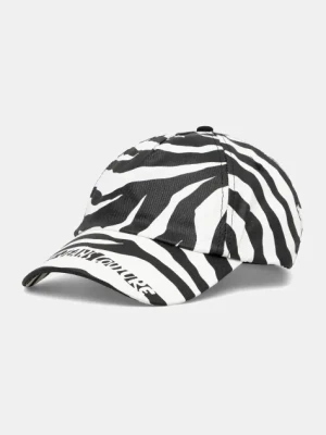 Versace Jeans Couture czapka z daszkiem bawełniana damska kolor czarny wzorzysta 78HAZK17 ZG368