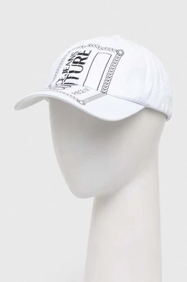 Versace Jeans Couture czapka z daszkiem bawełniana kolor biały z nadrukiem 76HAZK34 ZG271