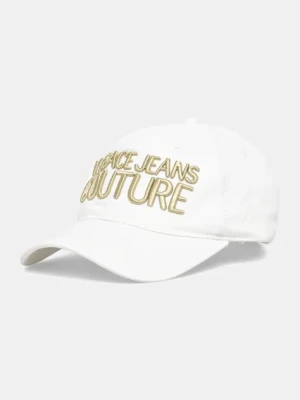 Versace Jeans Couture czapka z daszkiem bawełniana męska kolor biały z aplikacją 78GAZK32 ZG365