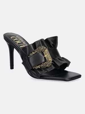 Versace Jeans Couture klapki damskie kolor czarny na szpilce 78VA3S70 71570 899