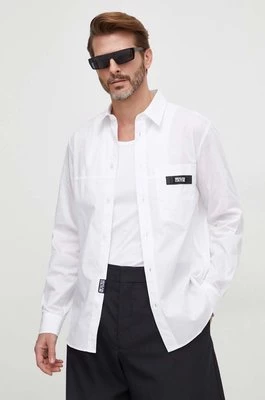 Versace Jeans Couture koszula bawełniana męska kolor biały regular z kołnierzykiem klasycznym 76GALY19 CN002