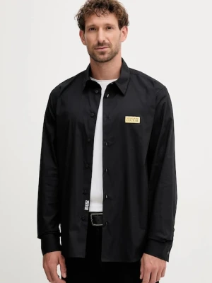 Versace Jeans Couture koszula bawełniana męska kolor czarny regular z kołnierzykiem klasycznym 79GALKR1 CN00K