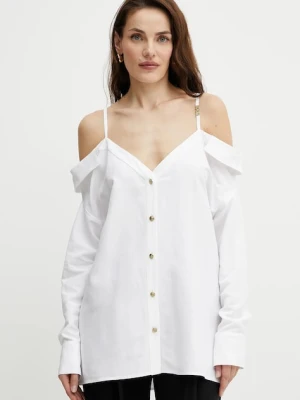 Versace Jeans Couture koszula damska kolor biały relaxed z kołnierzykiem klasycznym 78HAL202 N0432